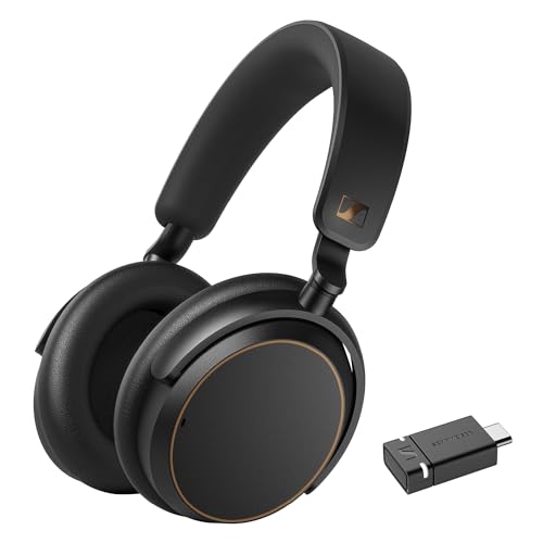 Sennheiser ACCENTUM Edición Especial - ACCENTUM Auriculares Bluetooth BTD 600 - Duración de la batería de 50 Horas, tecnología híbrida ANC, dongle con Adaptador USB-A/USB-C - Negro/Cobre