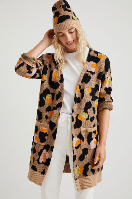 Chaqueta larga animal print