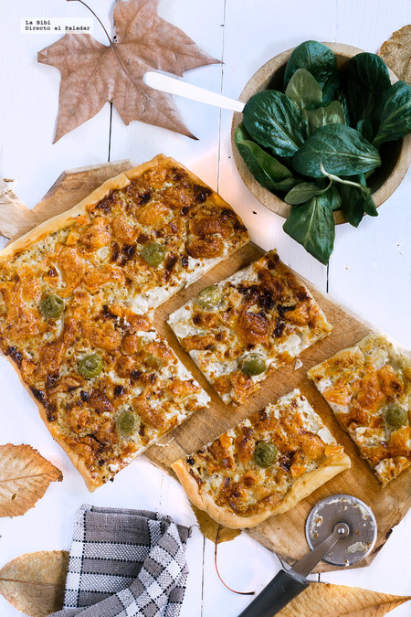 Pizza de roquefort y mozzarella. Receta fácil