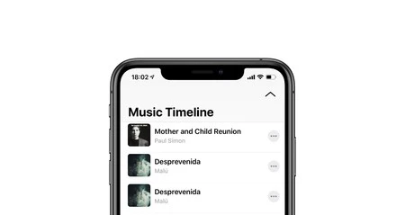 最近再生された曲の履歴。