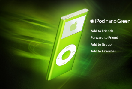 El iPod nano 2G de promoción en Myspace