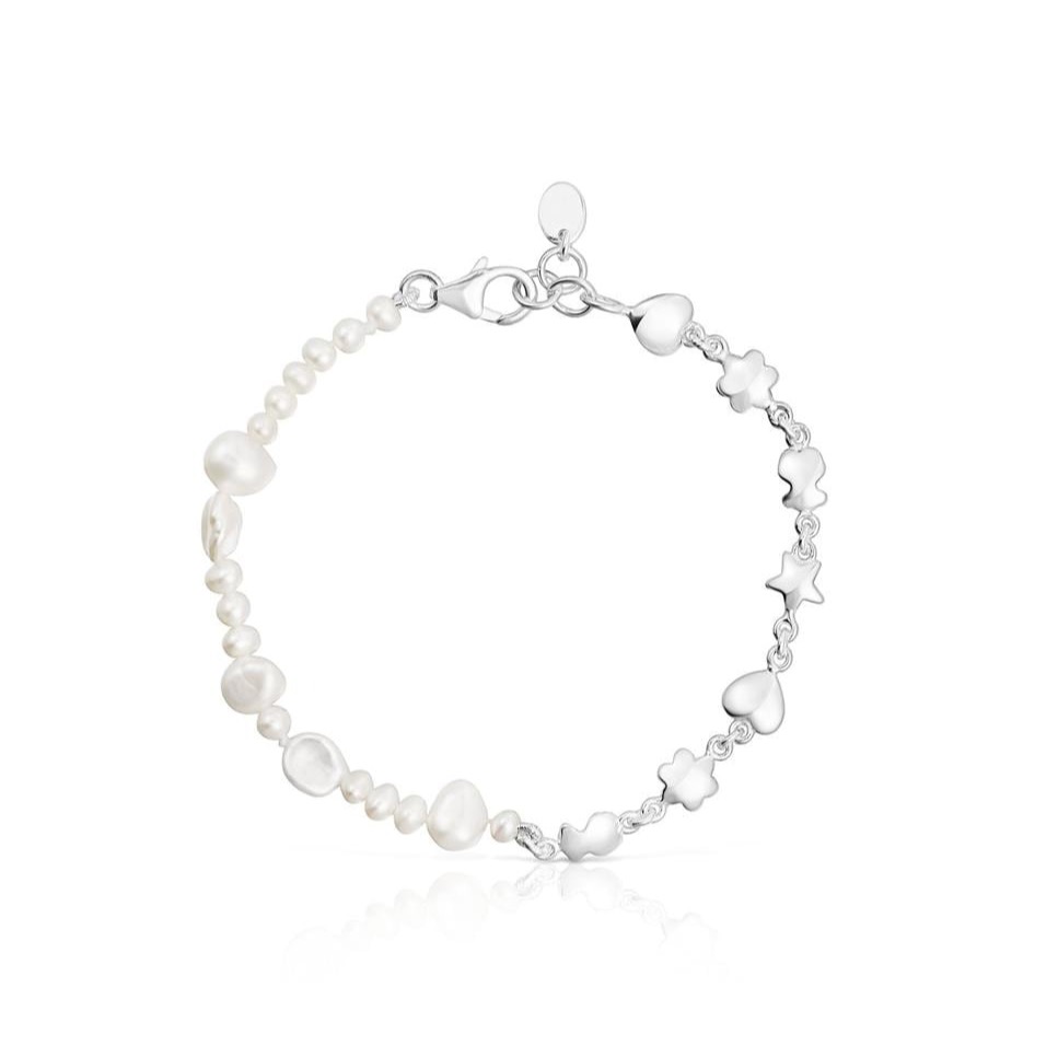 Pulsera de plata y perlas Tous
