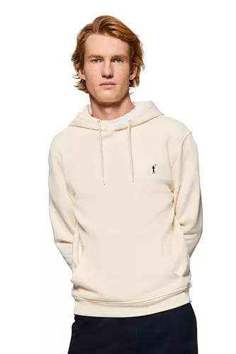 Polo Club Sudadera en Color Marrón Ocre con Cuello Redondo y Logo Bordado para Hombre - 100% Algodón - Sweatshirt Manga Larga