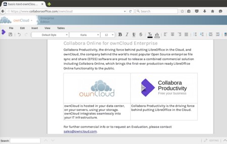 Collabora Online: La primera versión empresarial de LibreOffice sale a la venta con OwnCloud