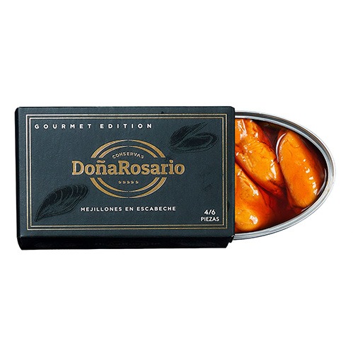 Mejillones en escabeche 4-6 piezas Gourmet Edition Conservas Doña Rosario. 