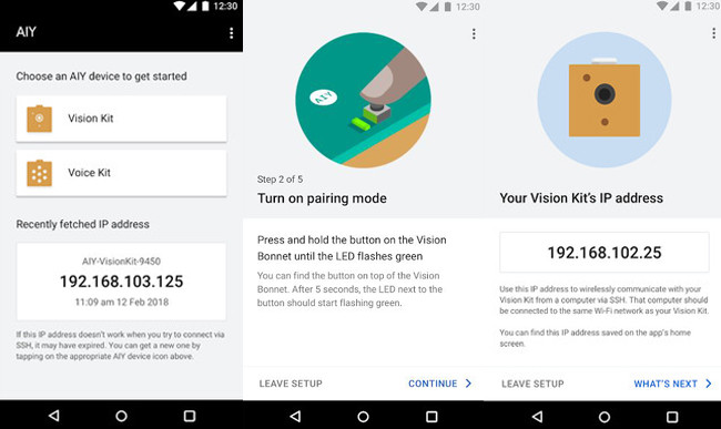 Google AIY Projects app