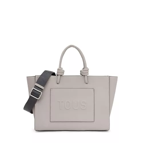 TOUS Shopper Mediano Amaya Gris, Para Mujer, Medidas 23 x 31 x 16 cm, Colección Tous La Rue New