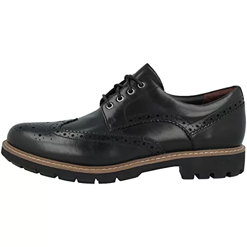 Clarks Batcombe Wing, Zapatos de Cordones Derby, Negro (Black Leather-), 39.5 EU