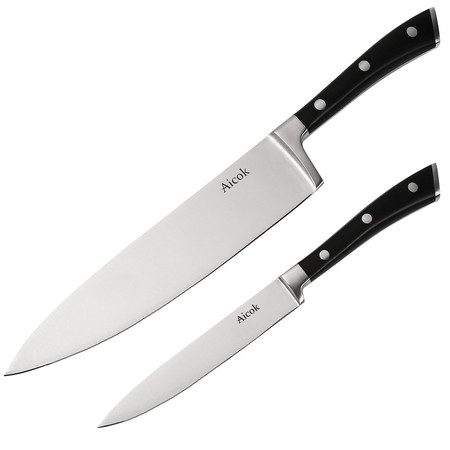 Cupón de descuento de 4,99 euros en el set de dos cuchillos de cocina Aicok: aplicándolo se quedan en 4,99 euros en Amazon