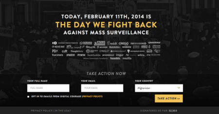 The Day We Fight Back, grandes y pequeñas compañías tecnológicas contra la vigilancia en la red