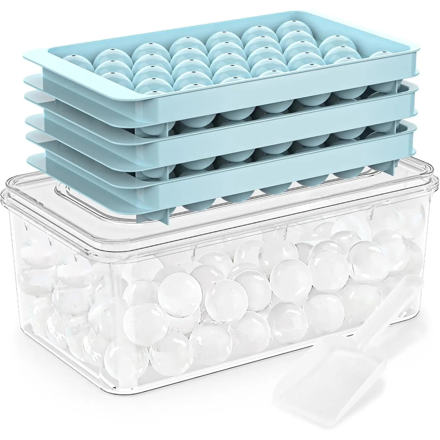 Cubiteras para Hacer Hielo con Tapa y Recipientes