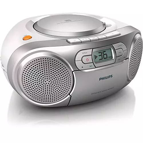 Philips Boombox AZ127/12 Reproductor de CD Casete Radio FM y Entrada de Audio Portátil