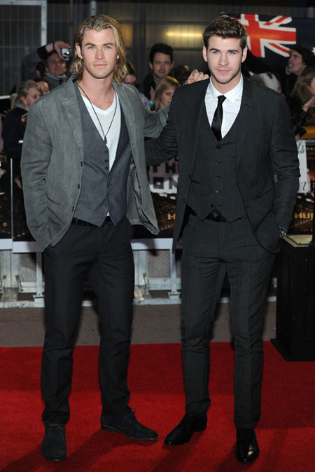 Liam y Chris Hemsworth, par de guapérrimos en el estreno de 'Los Juegos del Hambre'
