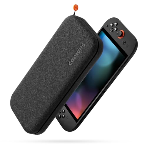 ZOZOVR Funda Slim para Nintendo Switch 2 (2025), Estuche portátil de Fieltro Inodoro con Carcasa rígida y Forro Suave, protección Completa, con 8 Ranuras para Tarjetas de Juego Switch 2, Negro