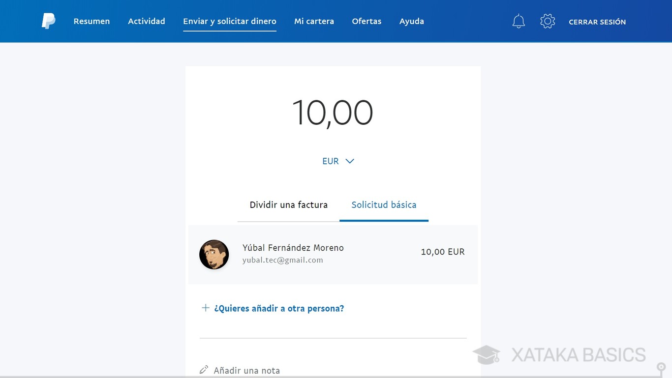 Cómo enviar y pedir dinero a otros usuarios a través de PayPal