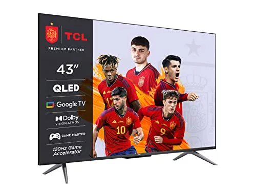 TCL QLED 50C739 - 4K HDR Pro 付き 50 インチ スマート TV、Onkyo サウンド付き Google TV、モーション クラリティ、内蔵 Google アシスタント & Alexa と互換性あり