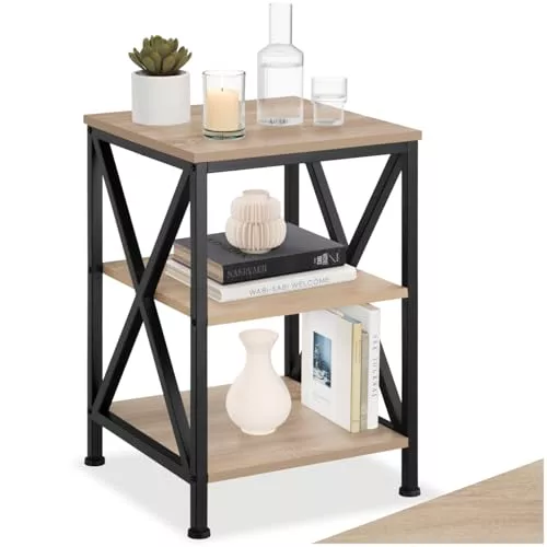 tectake® Mesa Auxiliar Salon con 3 Estantes