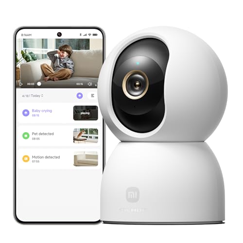 Xiaomi Smart Camera C701 4K 8MP Cámara Interior de Vigilancia Doméstica | Visión 360°, Wi-Fi 6 Dual-Band, Visión Nocturna, Baby Monitor, Audio Bidireccional, Compatible con Alexa y Google