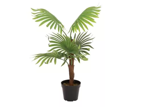 artplants.de Palmera de plástico Livistona rotundifolia GHADA, 90 cm - Palmera Artificial