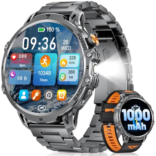 LIGE Reloj Inteligente Hombres con Llamada Bluetooth,Fitness Tracker Smartwatch 1,85'
