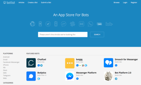 Botlist, una "app store" de bots para descubrir todos los bots que puedes usar ya
