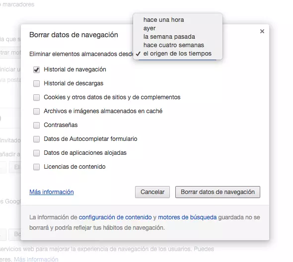 Chrome Borrar