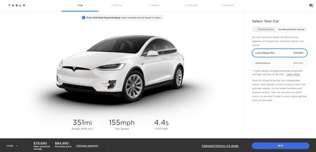 Tesla Model X Configurador 351 Millas Autonomia