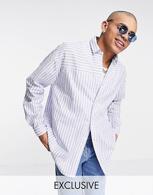 Camisa de rayas azul
