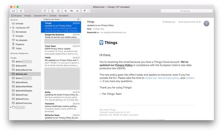 Mail for macOS を使用するか他のマネージャーを使用するかに関係なく、フォルダーのおかげですべてが同じように機能します。