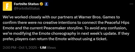 Peacemaker Gesto Baile Fortnite