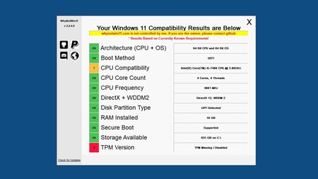 Ya puedes saber con detalle por qué Windows 11 no es compatible con tu equipo gracias a esta aplicación gratuita