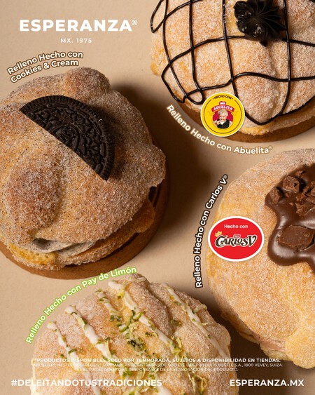 Relleno con crema sabor pay de limón y de Carlos V: estas las opciones de pan de muerto que tiene La Esperanza 