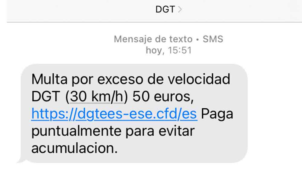 Me ha llegado al móvil este mensaje de la DGT. Es una estafa como una ...