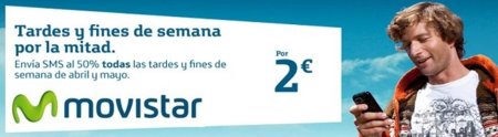 SMS a mitad de precio con Movistar las tardes y fines de semana de abril y mayo