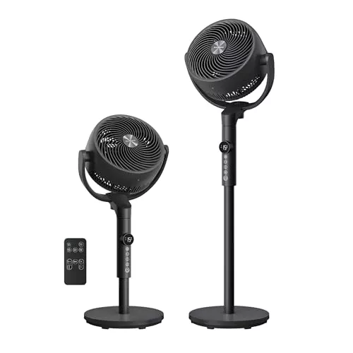 SONGMICS Ventilador de Pie, Ventilador Silencioso 20 dB, Mando a Distancia