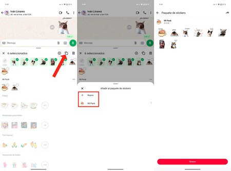 Cómo roganizar los stickers creados en paquetes personalizados