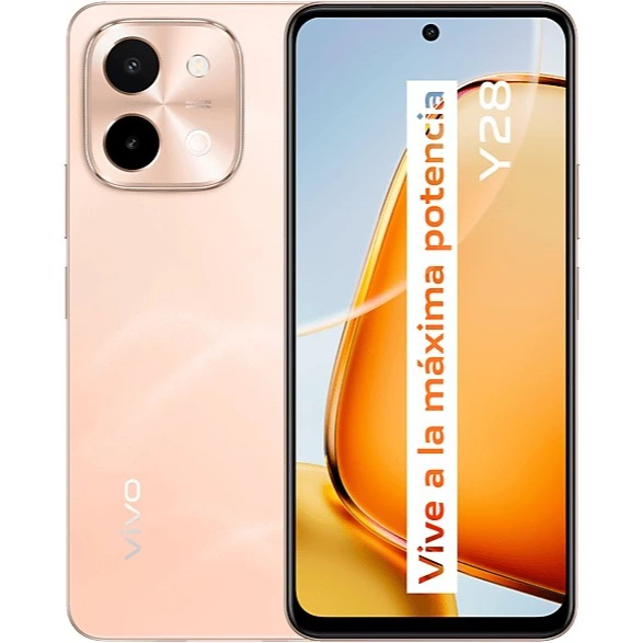 Móvil - vivo Y28, Gleaming Orange, 256 GB, 8 GB RAM, 6.68 " LCD HD+