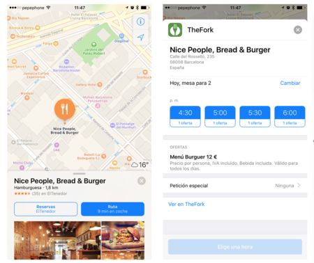 ElTenedor se integra y apuesta por los mapas de Apple en once países