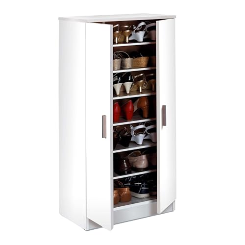 Habitdesign Zapatero Armario Basic, Mueble Auxiliar Acabado en Color Blanco, Medidas: 108 x 55 x 36 cm