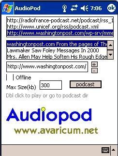 Audiopod, reproductor de podcasts para Windows Mobile
