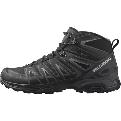 Salomon X Ultra Pioneer Mid Gore-Tex Zapatillas de Senderismo para Hombre, Cualquier clima, Sujeción del pie segura, Estabilidad y amortiguación, Black, 43 1/3