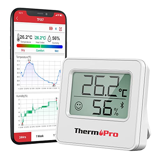 ThermoPro TP357 260FT Bluetooth Termómetro, Higrómetro Digital