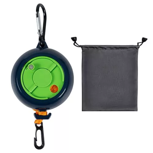 QeeHeng Cuerda Tendedero Exterior de 10 m, Tendedero Retráctil de Camping Portátil para Extensible, Vacaciones, al Aire Libre, lavandería, Jardín, Viajes, Hoteles