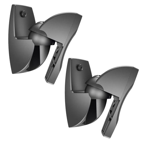 Vogel's VLB 500 Soporte de Pared Universal para Altavoces, Giratorio hasta 180º, Inclinable hasta 20º, Premontado, Máx. 5 kg, Negro (2X)