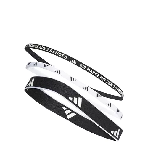 adidas Unisex adulto Multiple Width Training Headbands 3 Per Pack Hairband, Black/White, M