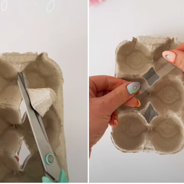 No lo parece, pero con hueveras de cartón puedes crear este organizador tan bonito para tu cocina 