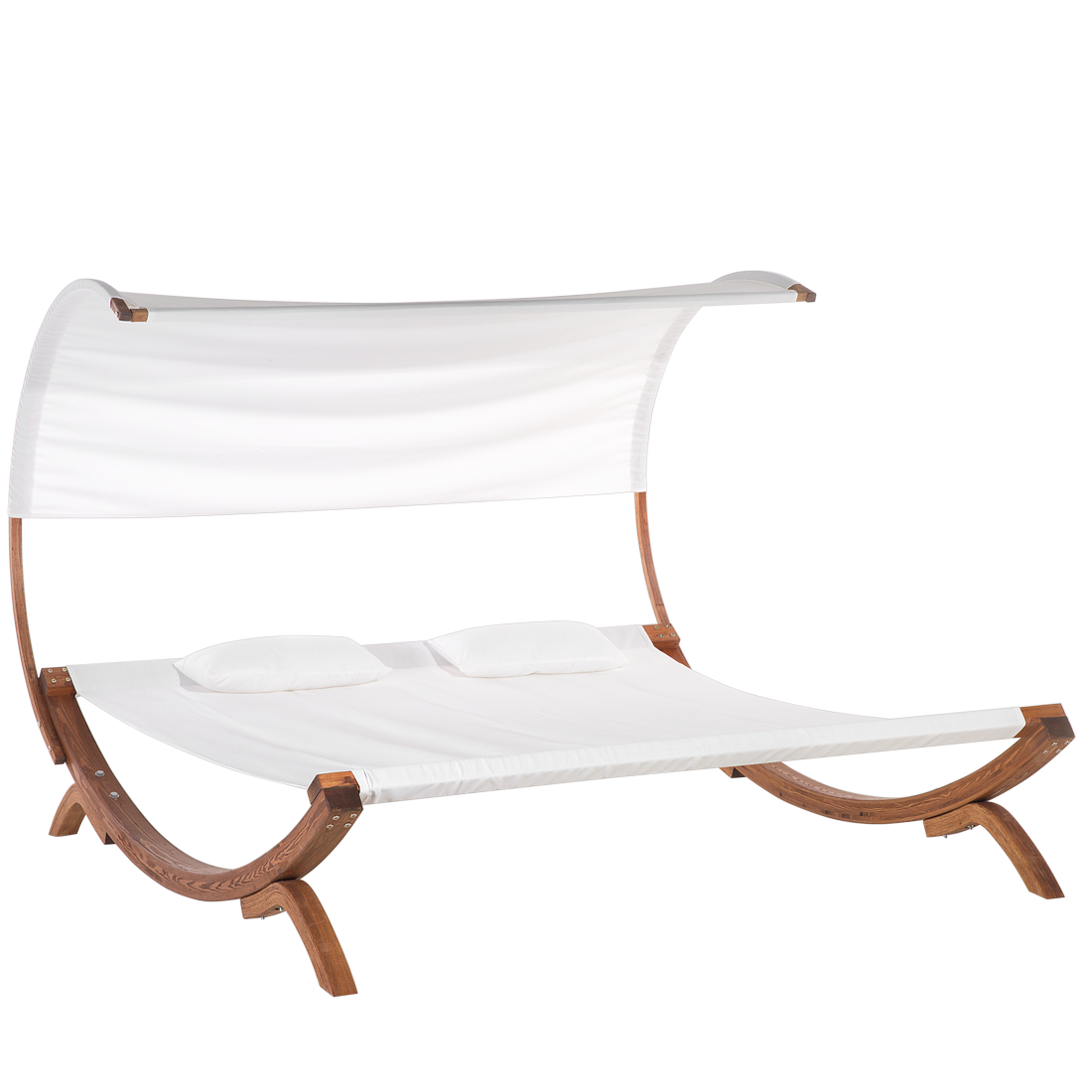 Beliani Cama de playa doble en madera blanco crema TERAMO