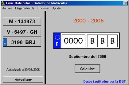 Limix Matrículas, software para saber la fecha de matriculación de los coches