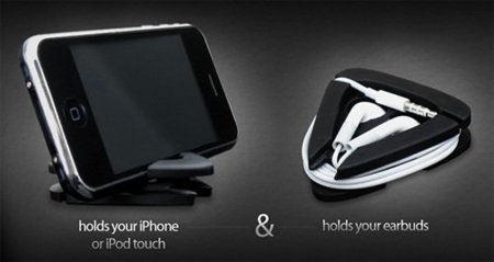 iAngle, soporte y porta auriculares para el iPhone