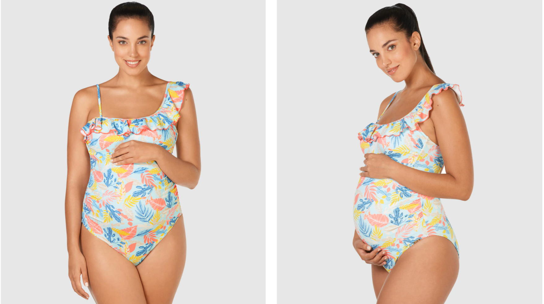 Bañador de premamá asimétrico y de estampado fantasía